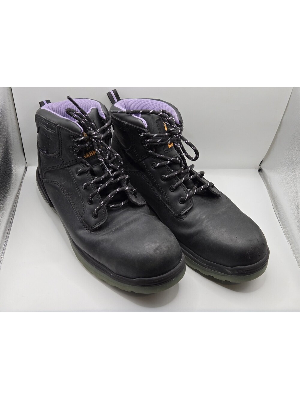 Brahma Combustion Steel Toe Work Boots Women's 11 Black Purple Non slip Safety
